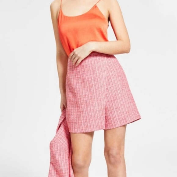 Bar III Pants - NWT - Bar III Red Coral Tweed/Twill Skort Shorts Sz. 12 (Large)